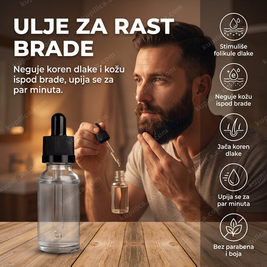 muškarac nanosi ulje za rast brade sa đumbirom na kožu, benefiti proizvoda
