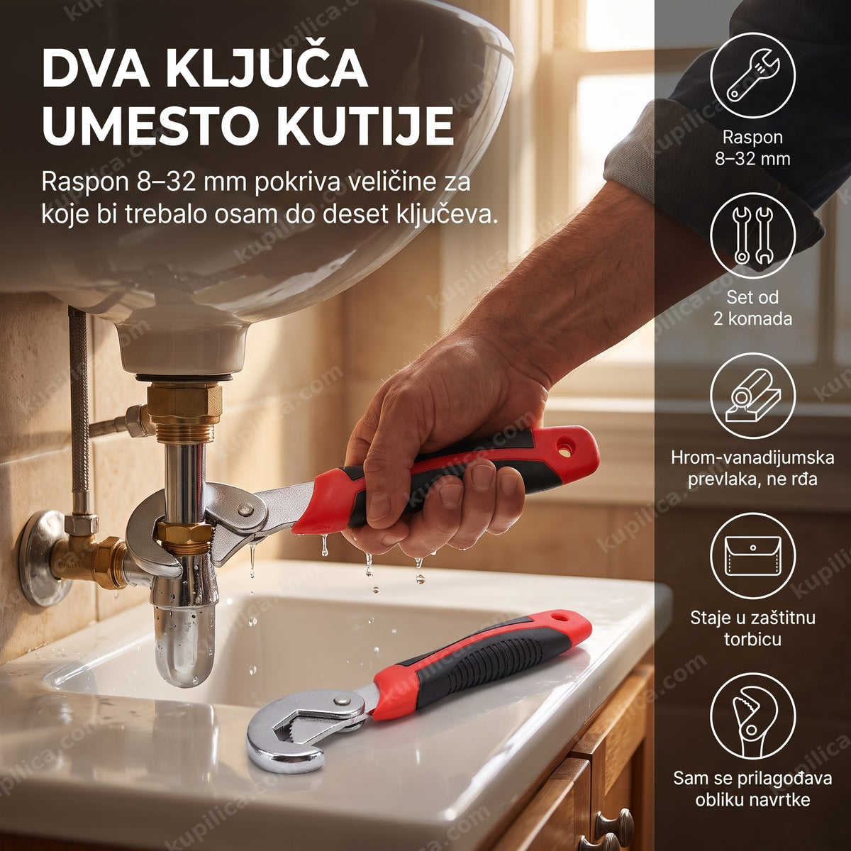 univerzalni ključevi komplet za pritezanje slavine u kupatilu sa benefitima proizvoda