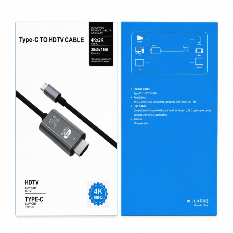 Kraj kabla sa USB-C konektorom oznake 4K UHD