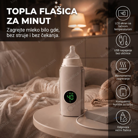 usb grejač za flašice sa lcd ekranom na noćnom stočiću, benefiti proizvoda