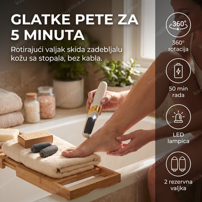 USB električna turpija za pete i stopala u upotrebi u kupatilu
