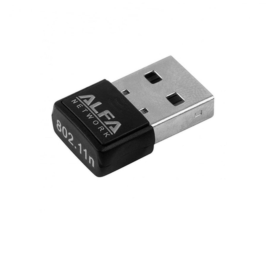 USB WiFi adapter Alfa UW06 — crni nano dongle sa oznakom 802.11n i USB-A priključkom