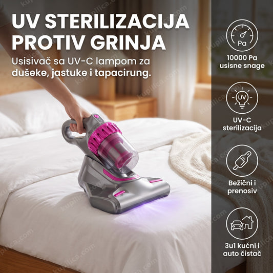 usisivač sa uv sterilizacijom za dušek — čišćenje kreveta od grinja, benefiti proizvoda