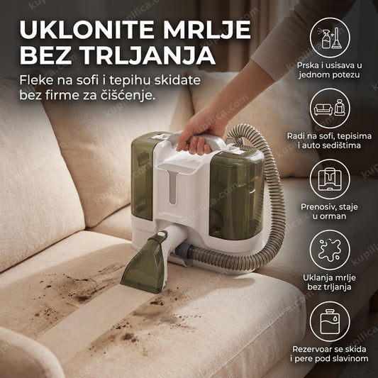 usisivač za dubinsko pranje nameštaja čisti mrlju na sofi, benefiti proizvoda
