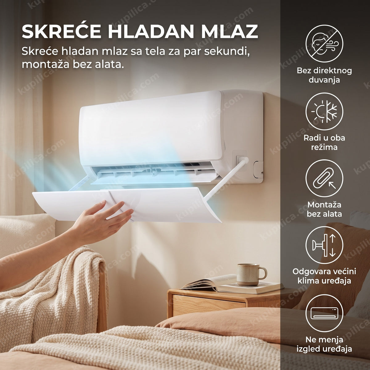 usmerivač vazduha za klimu u realnom ambijentu upotrebe, benefiti proizvoda