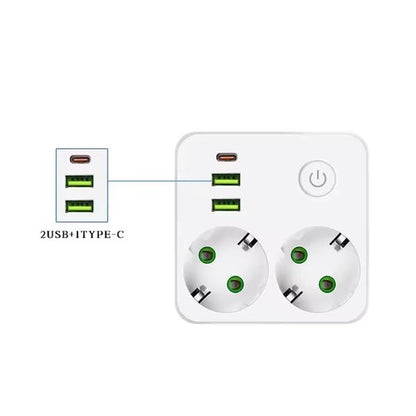 utičnica lopov sa USB i Type-C portovima — detalj 1