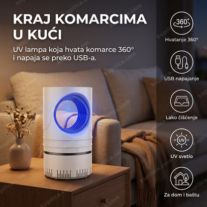uv lampa protiv komaraca na stočiću u dnevnoj sobi, benefiti proizvoda