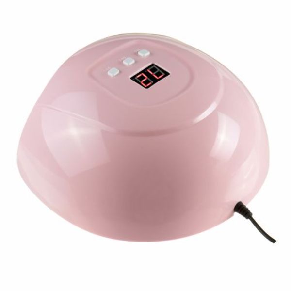 UV lampa za nokte, roze kućište od ABS plastike, pogled sa strane