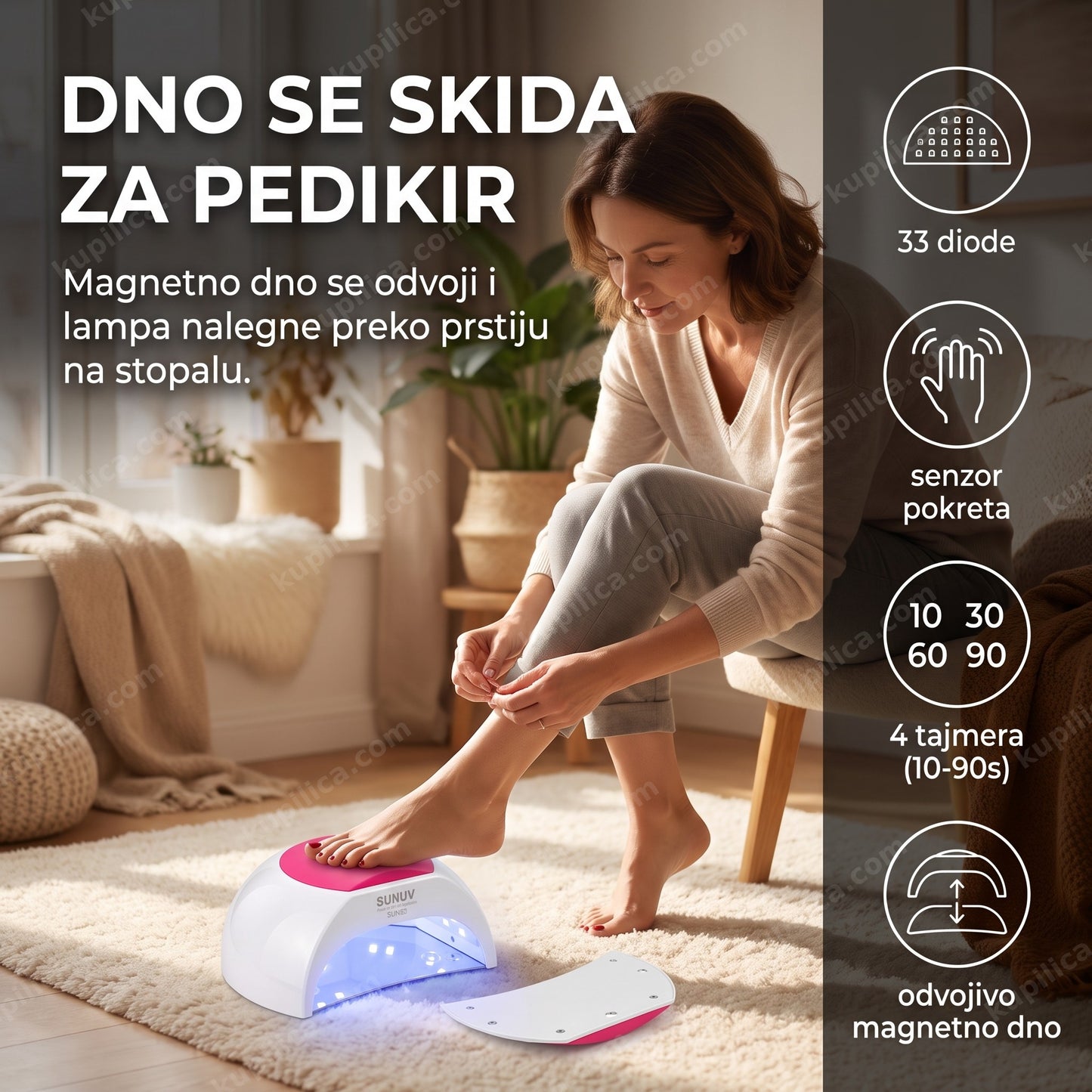 UV LED lampa za nokte SUN 2C 48W sa odvojivim magnetnim dnom