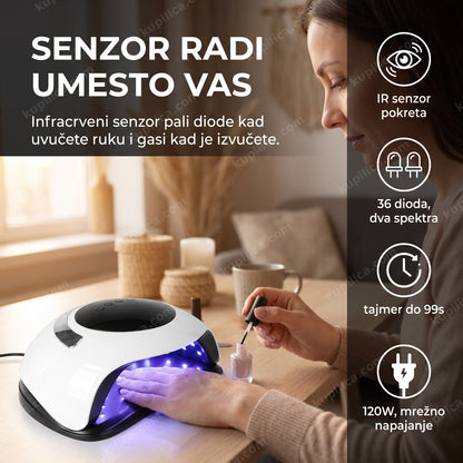UV LED lampa za nokte SUN BQ5T 120W sa infracrvenim senzorom