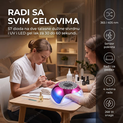 UV/LED lampa za nokte SUN YC 57B sa senzorom pokreta i odvojivim dnom za pedikir