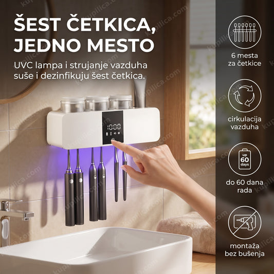 UV sterilizator za četkice RA-613 montiran na zidu iznad umivaonika
