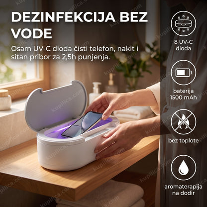 UV sterilizator NM1013 UVC LED kutija za telefon na stočiću
