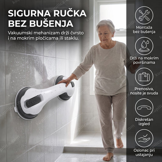 starija osoba se pridržava za vakuumsku ručku u kupatilu, benefiti proizvoda