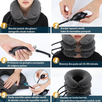 vazdušni jastuk za istezanje vrata — detalj 1
