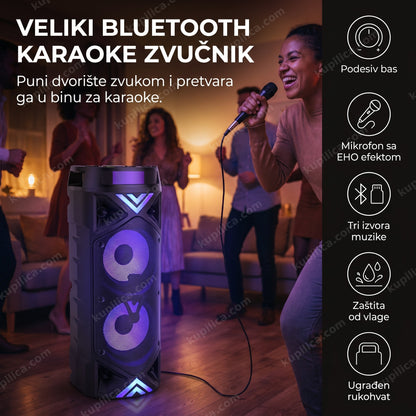 Veliki bluetooth karaoke zvučnik sa mikrofonom na kućnoj žurki, benefiti proizvoda