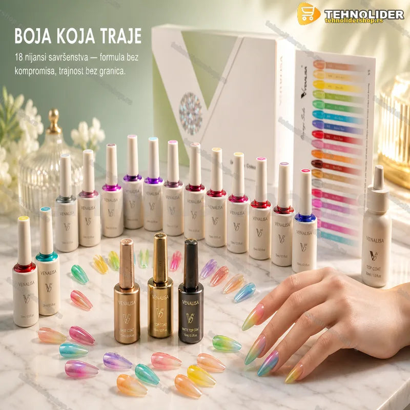 Venalisa V5 set gel lakova 18 boja sa kartom nijansi