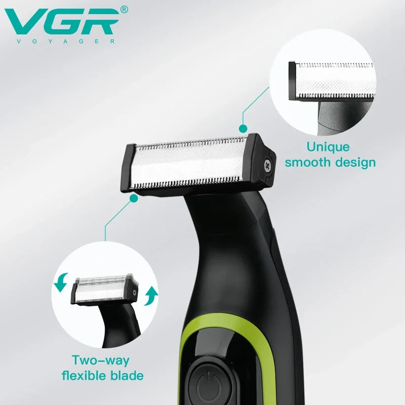 Tri nastavka trimera VGR V-017 pored Type-C kabla za punjenje