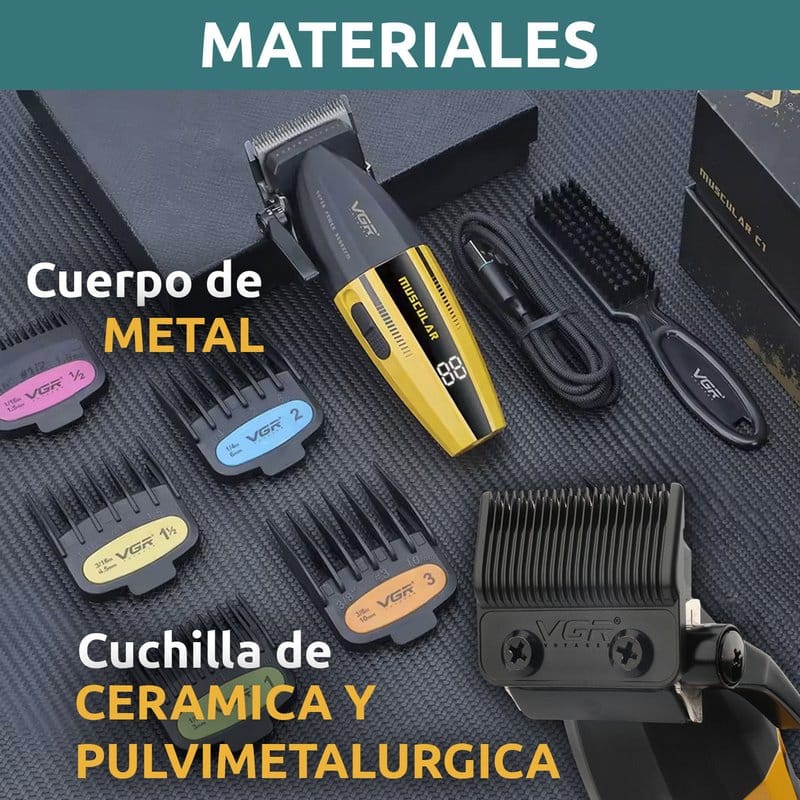 infografika materijala mašinice VGR V-285: metalno kućište i keramička oštrica