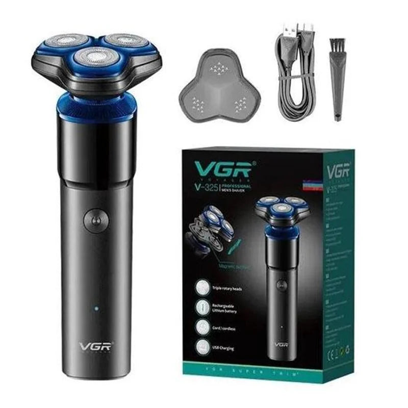 VGR V-325 brijač sa magnetnim poklopcem, kablom i četkicom pored kutije