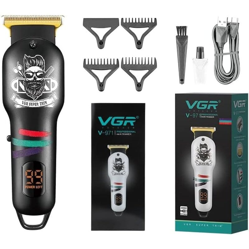mašinica za šišanje VGR V-971 u crnoj boji sa LED displejom i kutijom