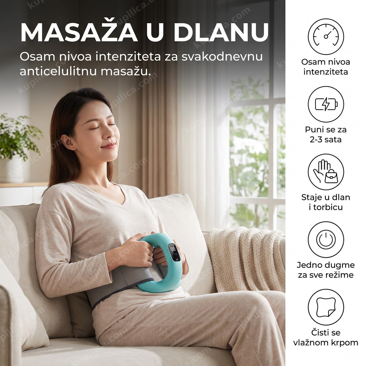 teal vibracioni masažer za celulit u obliku prstena na stomaku, benefiti proizvoda