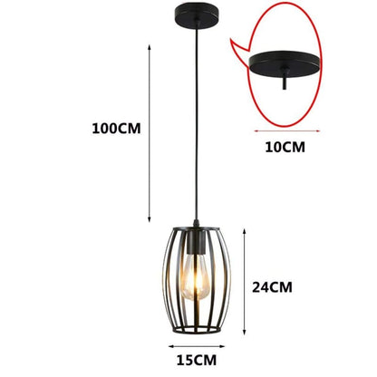 tri viseće lampe sa kavezom poređane iznad kuhinjskog šanka