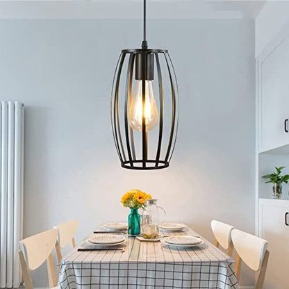 viseća lampa sa kavezom u enterijeru kafića industrijskog stila