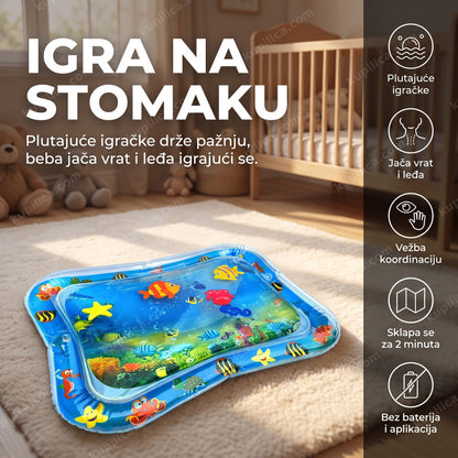 vodena podloga za bebe sa plutajućim igračkama na podu dečje sobe, benefiti proizvoda