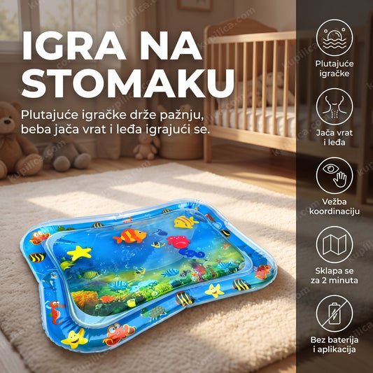 vodena podloga za bebe sa plutajućim igračkama na podu dečje sobe, benefiti proizvoda