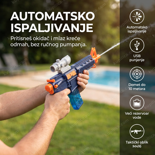 vodena puška m416 automatsko ispaljivanje mlaza vode u dvorištu, benefiti proizvoda