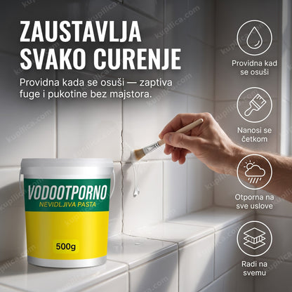 prozirna vodootporna hidroizolacija nanesena četkom na fugu u kupatilu, benefiti proizvoda