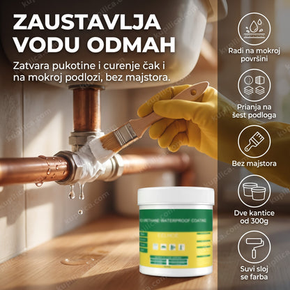 vodootporna pasta za izolaciju naneta na spoju vodovodne cevi, benefiti proizvoda