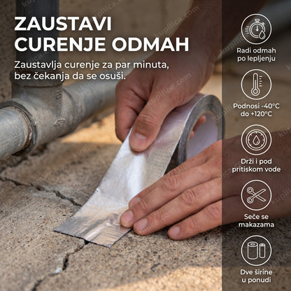 aluminijumska vodootporna traka lepi se preko napukle površine, benefiti proizvoda