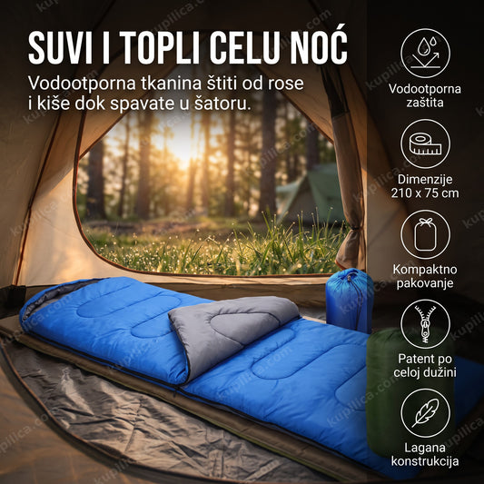 vreća za spavanje za kampovanje unutar šatora u zoru, benefiti proizvoda
