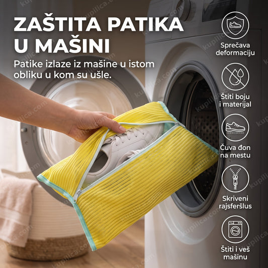 vrećica za pranje obuće cleanshoe sa patikama unutar veš mašine, benefiti proizvoda