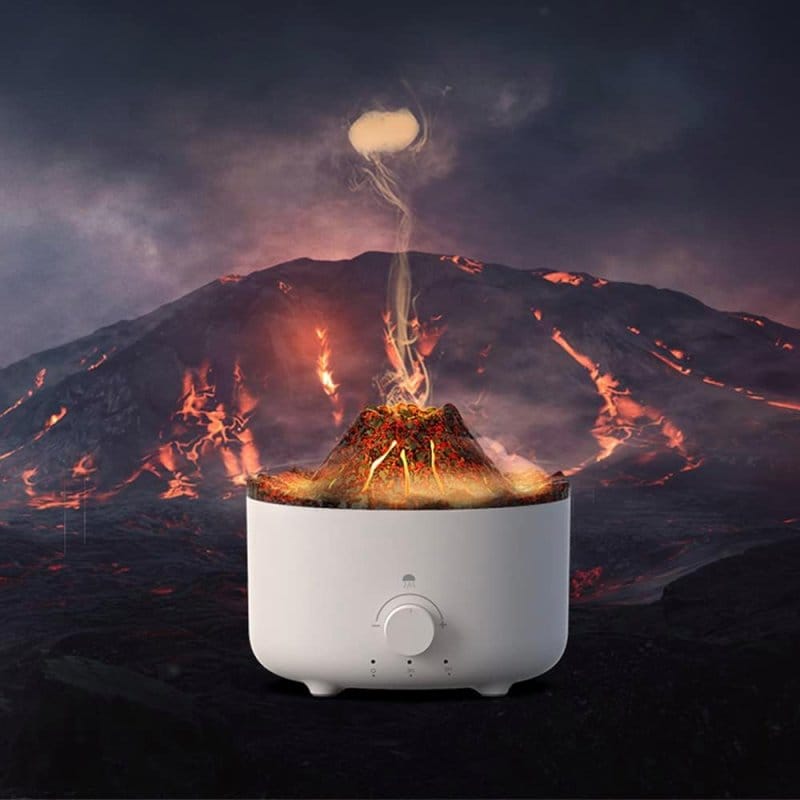 aroma difuzer sa plavom LED rasvetom uveče
