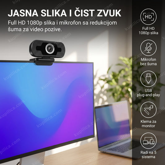 Web kamera sa mikrofonom na monitoru radnog stola, benefiti proizvoda