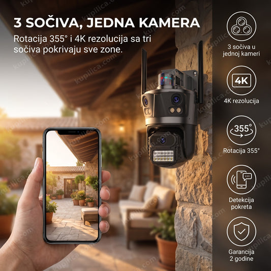 P12 Wi-Fi PTZ kamera sa 3 sočiva montirana napolju, benefiti proizvoda