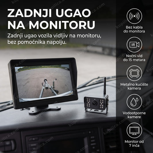 Monitor u kabini kamiona prikazuje wifi kameru sa zadnjim uglom, benefiti proizvoda