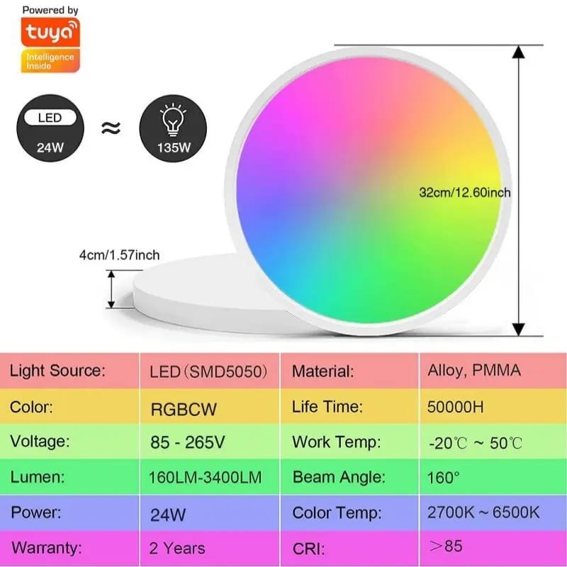 wise pametna led plafonjera 24w rgbcw — detalj 11