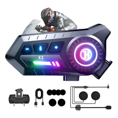 x3 bluetooth komunikator montiran na kacigu motociklisti uz punjač, kabl i mikrofonski komplet
