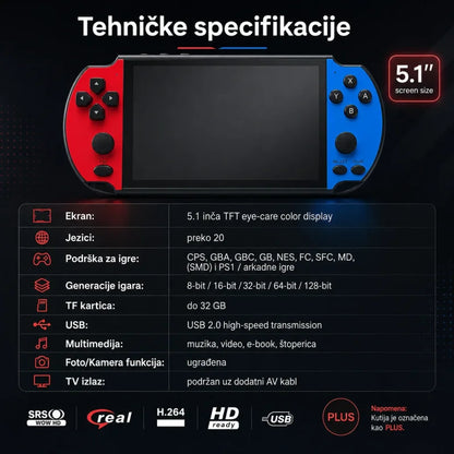 X9 Plus konzola sa USB kablom za punjenje