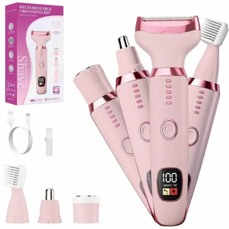 Ženski električni brijač RP-3028A sa četiri nastavka i LED displejom