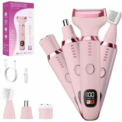 Ženski električni brijač RP-3028A sa četiri nastavka i LED displejom