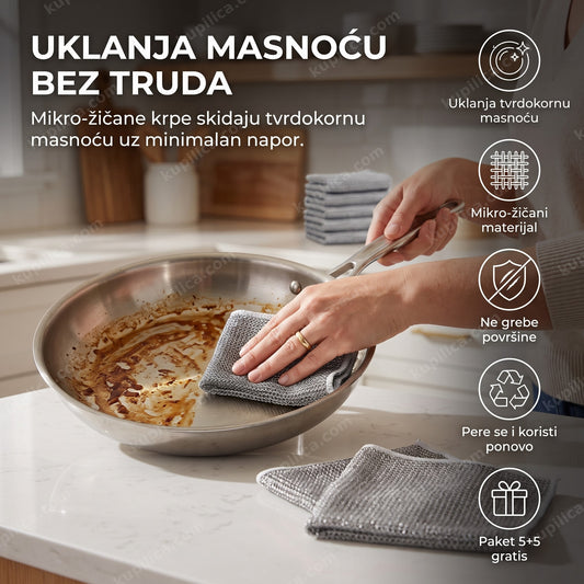 žičane krpe za čišćenje kuhinje uklanjaju masnoću sa šerpe – benefiti proizvoda