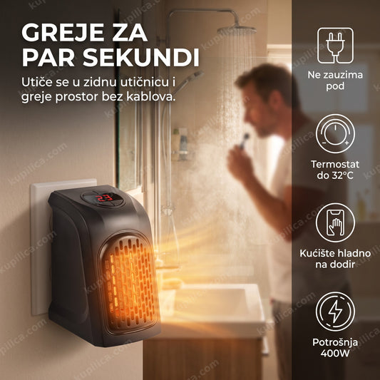 zidna grejalica 400w handy heater u kupatilu ujutru, benefiti proizvoda