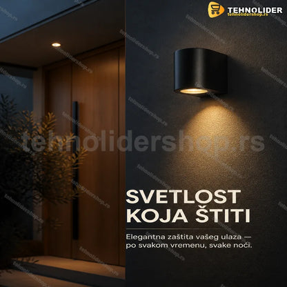 zidna lampa GU10 IP65 crna Baleno postavljena na fasadu