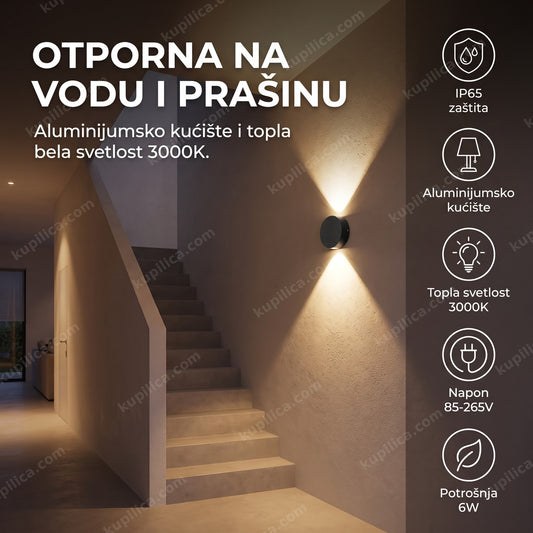 Zidna LED lampa osvetljava unutrašnje stepenište i hodnik, benefiti proizvoda