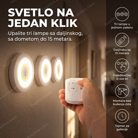 zidne lampe sa daljinskim upravljačem upaljene u hodniku, benefiti proizvoda